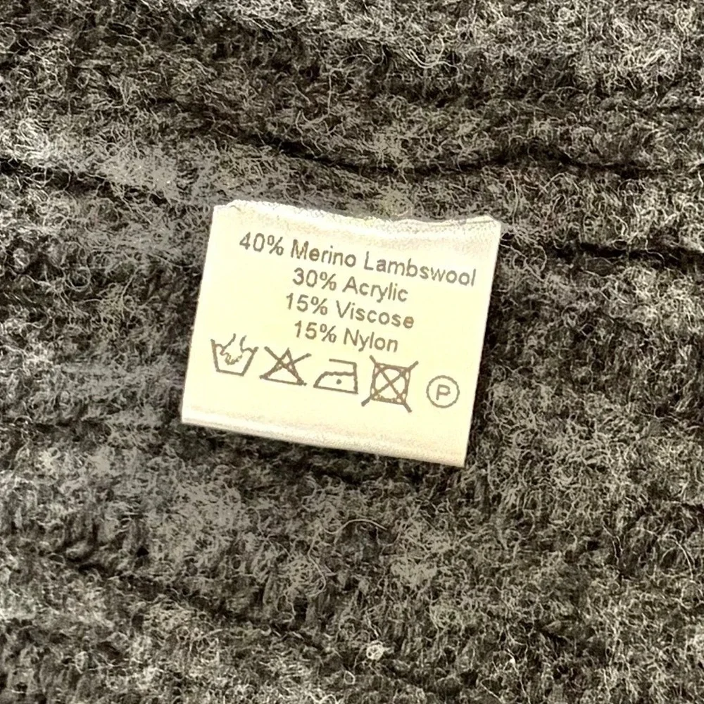 7115 BY SZEKI Dark Grey Turtleneck Sweater Merino Wool Boxy Oversized Small‎ - Picture 12 of 14